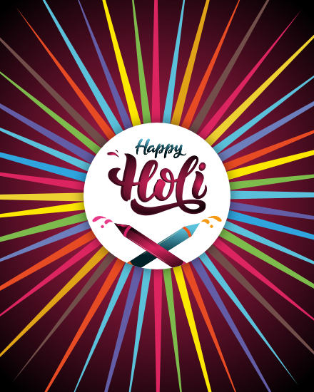 Colorful online Happy Holi Card