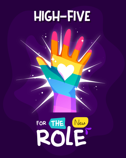 High Five online New Job Congratulations Card