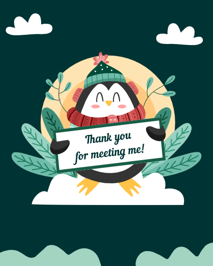 Penguin online Nice Meeting You Card