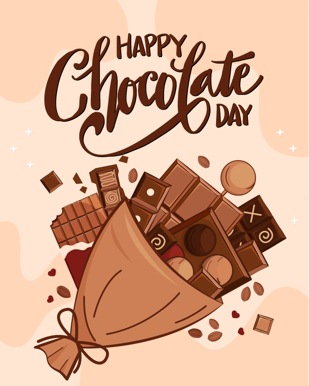 Bouquet online National Chocolate Day Card