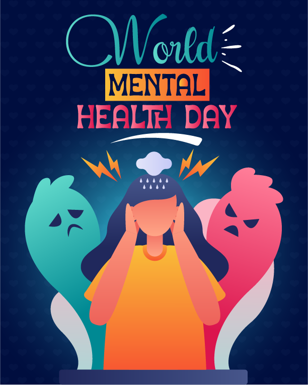 Depressed Girl online World Mental Health Day Card