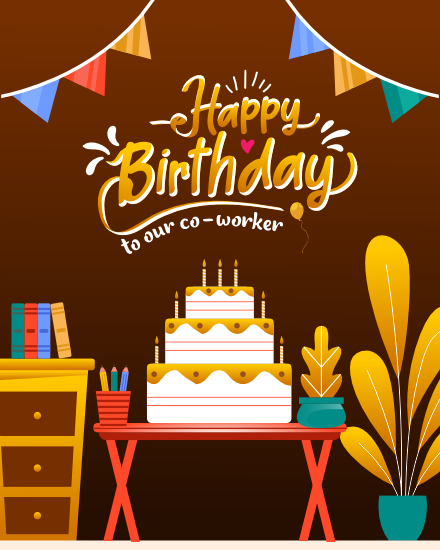 Celebrate online Birthday For Coworker Card