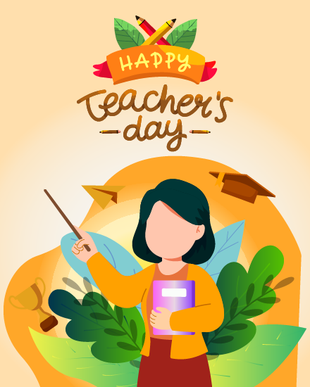 Trophy online World Teachers Day Card