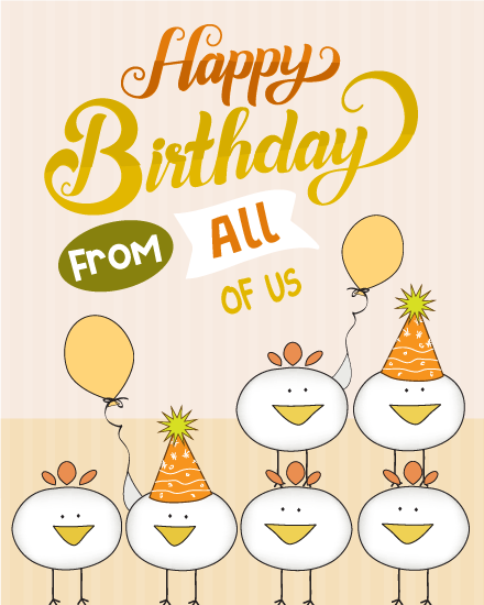 Chicken Balloon Party online Birthday Card