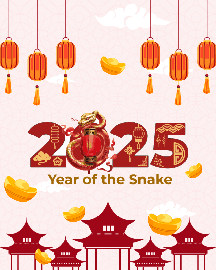 Year Of Snake online Chinese New Year Card