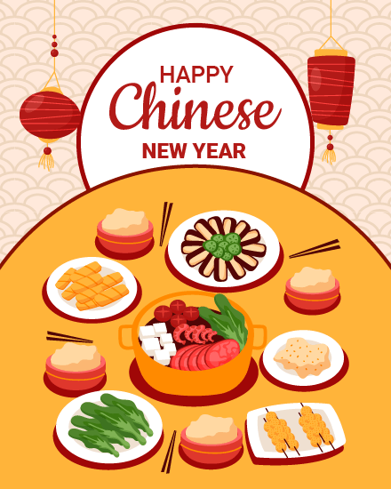 Reunion Dinner online Chinese New Year Card