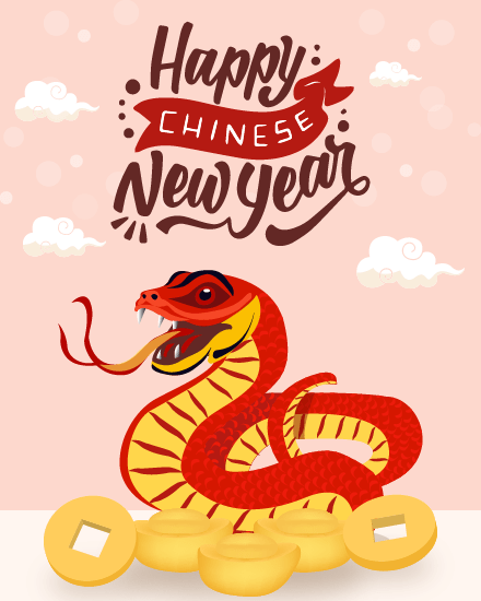 Snake online Chinese New Year Card