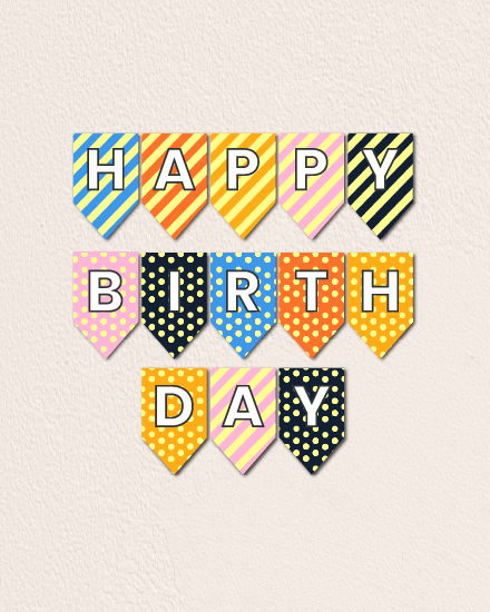 Colorful Banner online Birthday Card