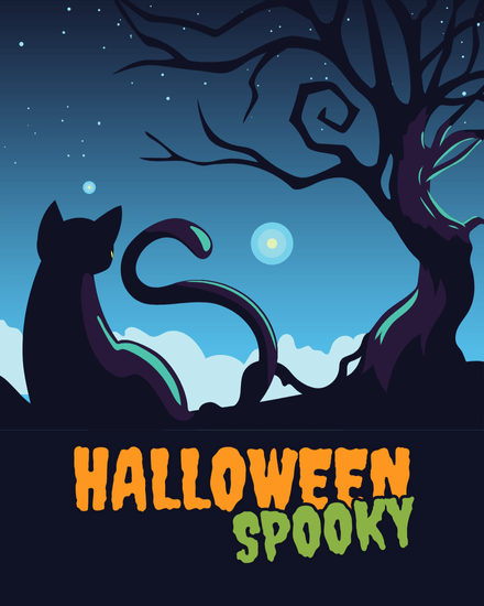 Black Cat online Halloween Card