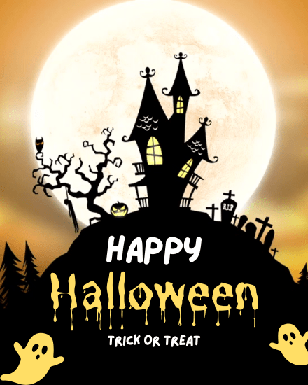 Haunted House online Halloween Card