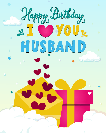 Heart Gifts online Husband birthday Card