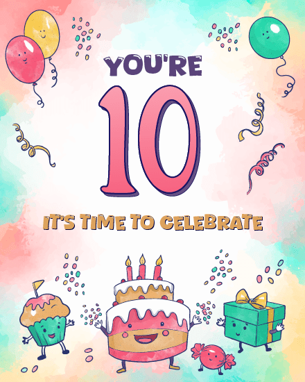 Time To Celebrate online Milestone Birthday Card