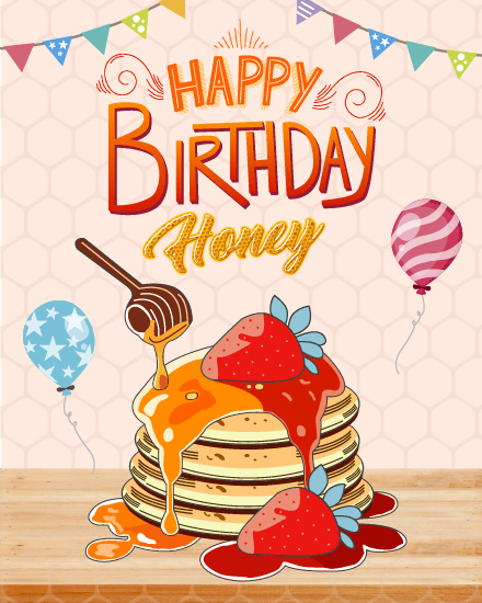 Honey On Pancakes online Wife Birthday Card