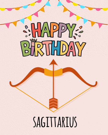 Happy online Sagitttarius Birthday Card