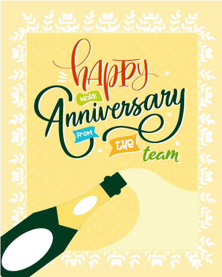 Champagne Toast online Work Anniversary Card