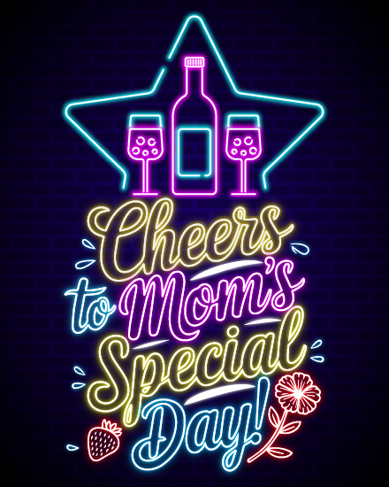 Cheers online Mom birthday Card