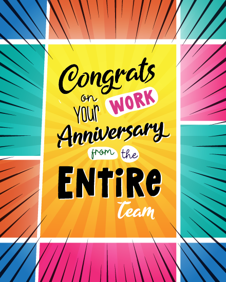 Cosmic Book online Work Anniversary Card