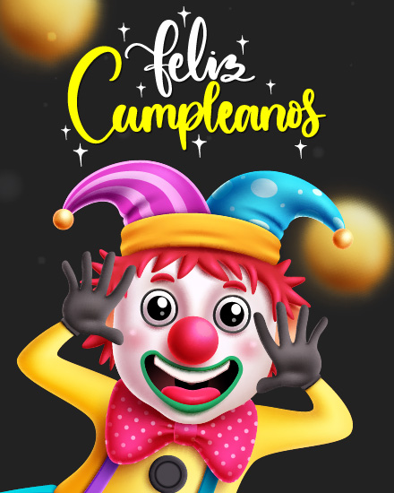 Clown Face online Feliz cumpleaños Card