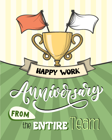 Trophy online Work Anniversary Card