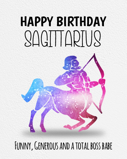 Funny Generous online Sagitttarius Birthday Card