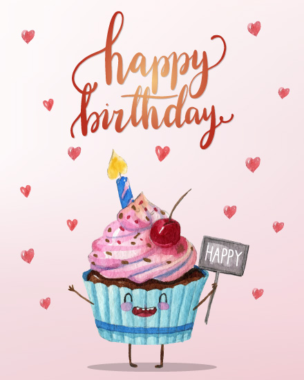 Happy Cupcake online Birthday Card