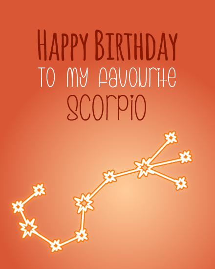 Neon online Scorpio Birthday Card