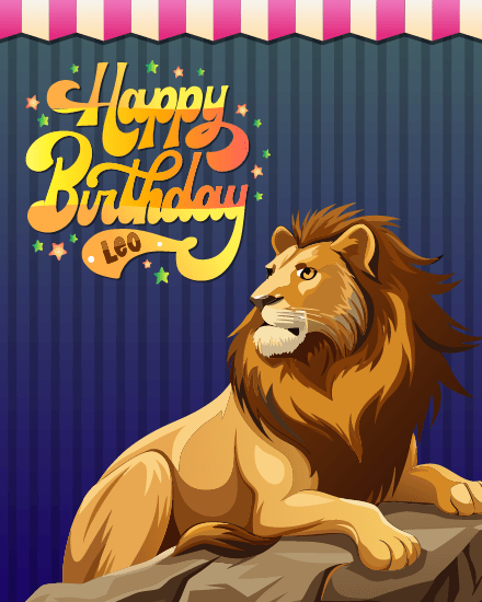 Lion King online Leo birthday Card