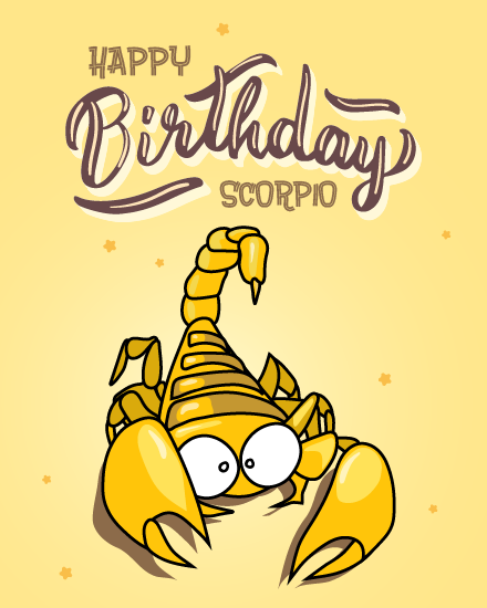 Cartoon online Scorpio Birthday Card