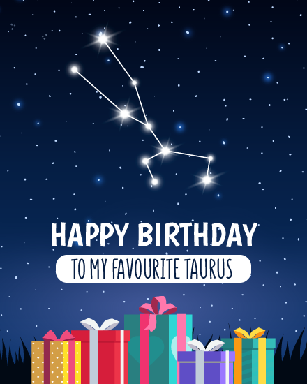 Star Sign online Taurus Birthday Card