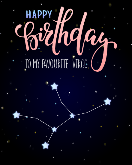 Stars online Virgo Birthday Card