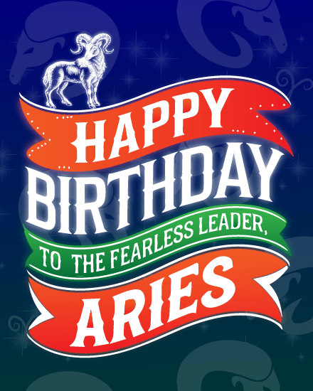 Fearless online Aries Birthday Card