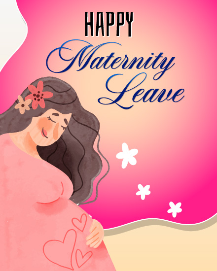 Pink Theme online Maternity Leaving Card