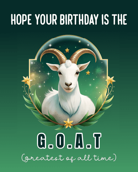 Cute Goat online Capricorn Birthday Card