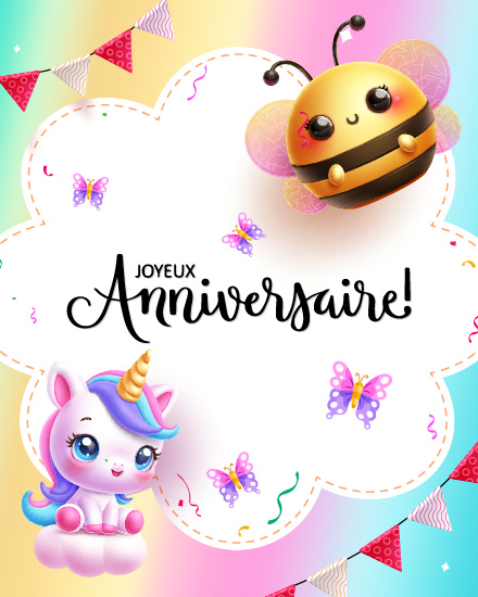 Butterflies online Joyeux Anniversaire Card