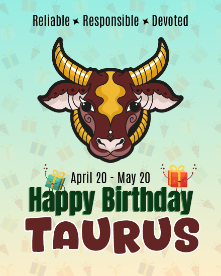 Responsible online Taurus Birthday Card