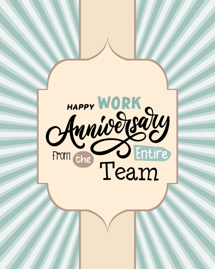 Sunburst online Work Anniversary Card