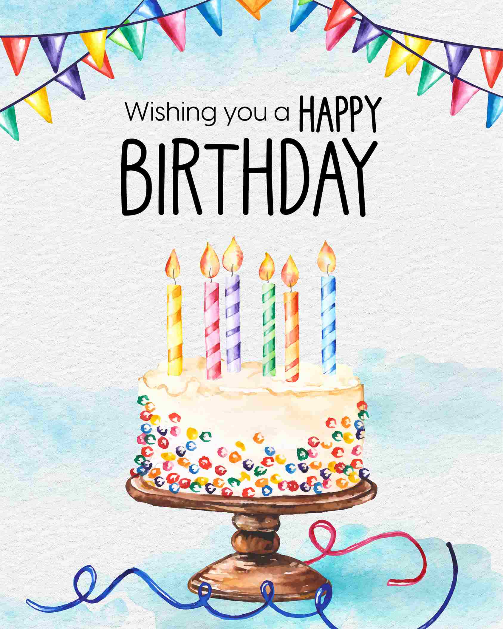 Watercolor online Birthday Card