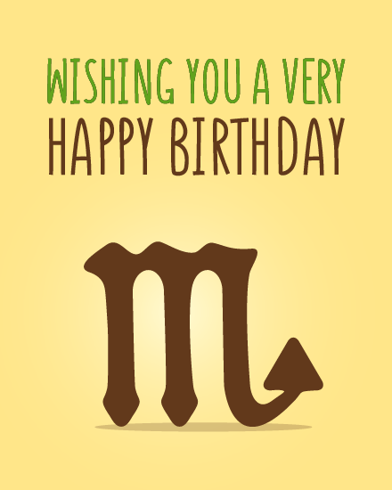 Zodiac Sign online Scorpio Birthday Card