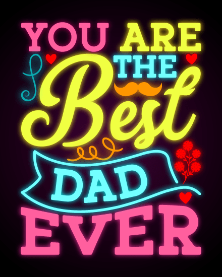 Typography online Dad Birthday Card