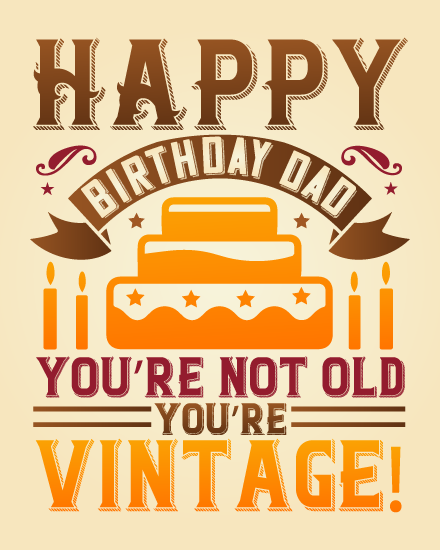 Vintage online Dad Birthday Card