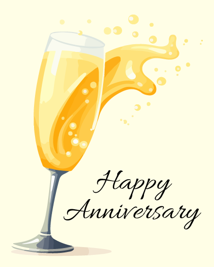 Champagne Splash online Anniversary Card