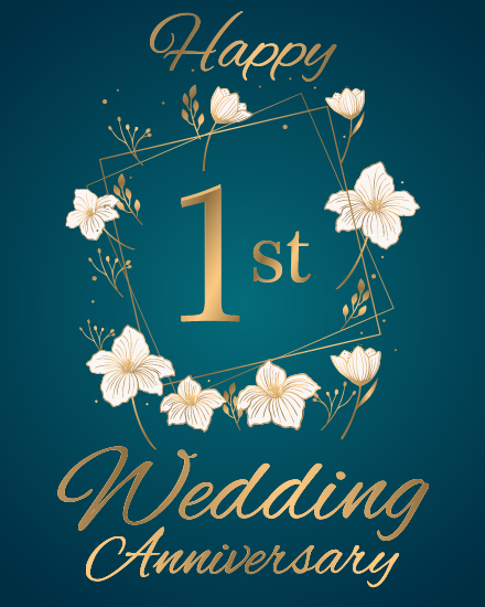 1st Year Celebration online Anniversary Card