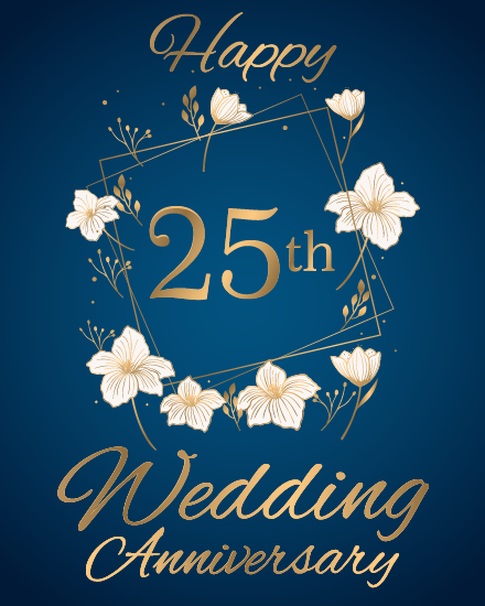 Silver Jubilee online Anniversary Card