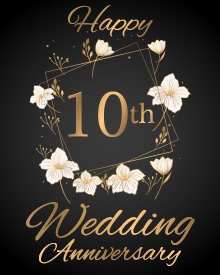 10 Years Of Love online Anniversary Card