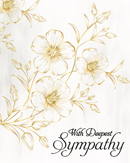 Gold Floral Design online Sympathy Card