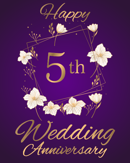 Forever After 5 Years online Anniversary Card