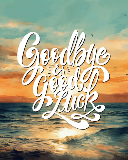 Ocean Sunset online Farewell (GoodBye) Card