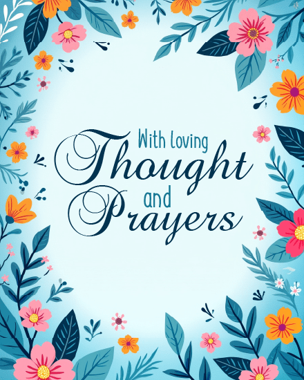 With Loving Thought And Prayers online Sympathy Card