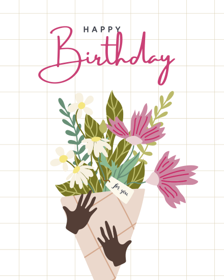 Floral Bouquet online Birthday Card