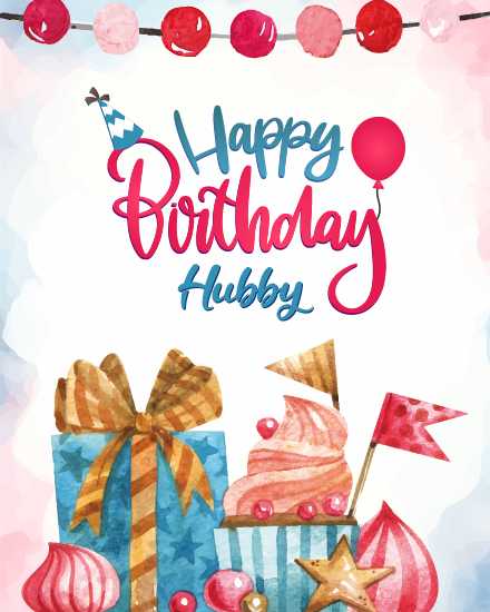 Celebration With Cupcake online Husband birthday Card